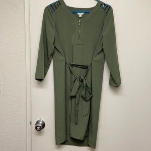 Green dress with belt